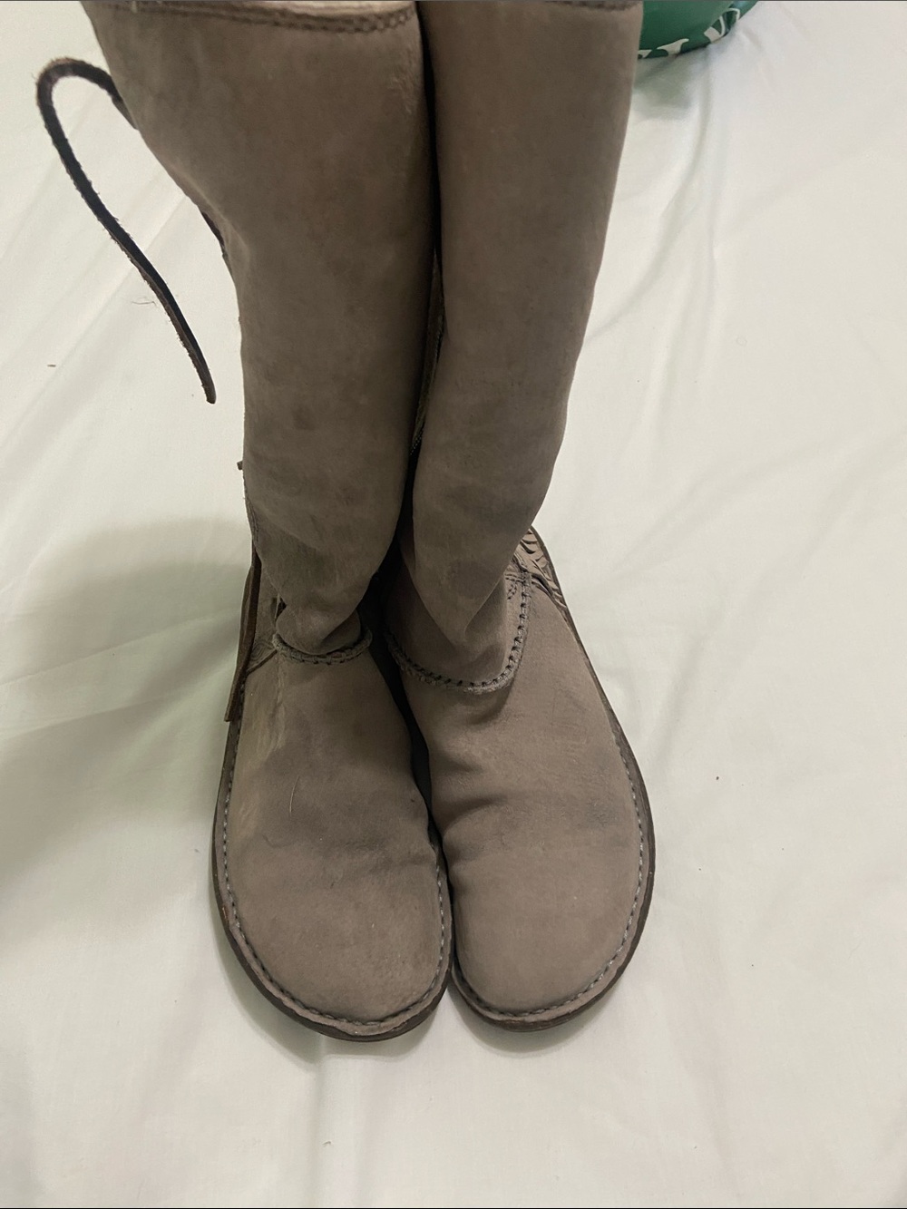UGG Tall Suede Boots in Taupe Gray